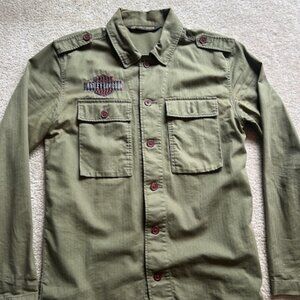 Harley Davidson Army Green Shirt